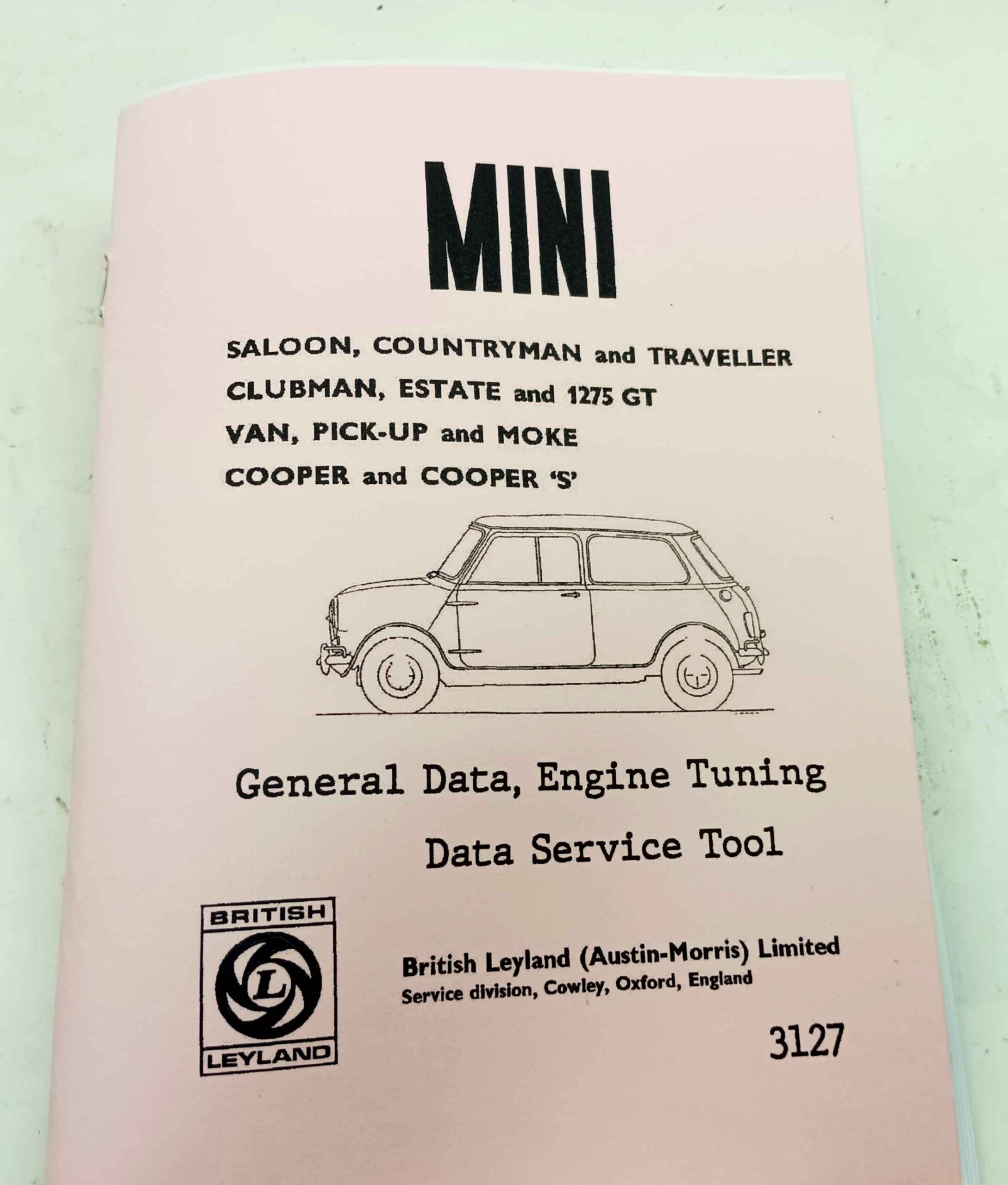 Mini Cooper - British Leyland General Data, Engine tuning Data Service Tool reprint. - Image 8