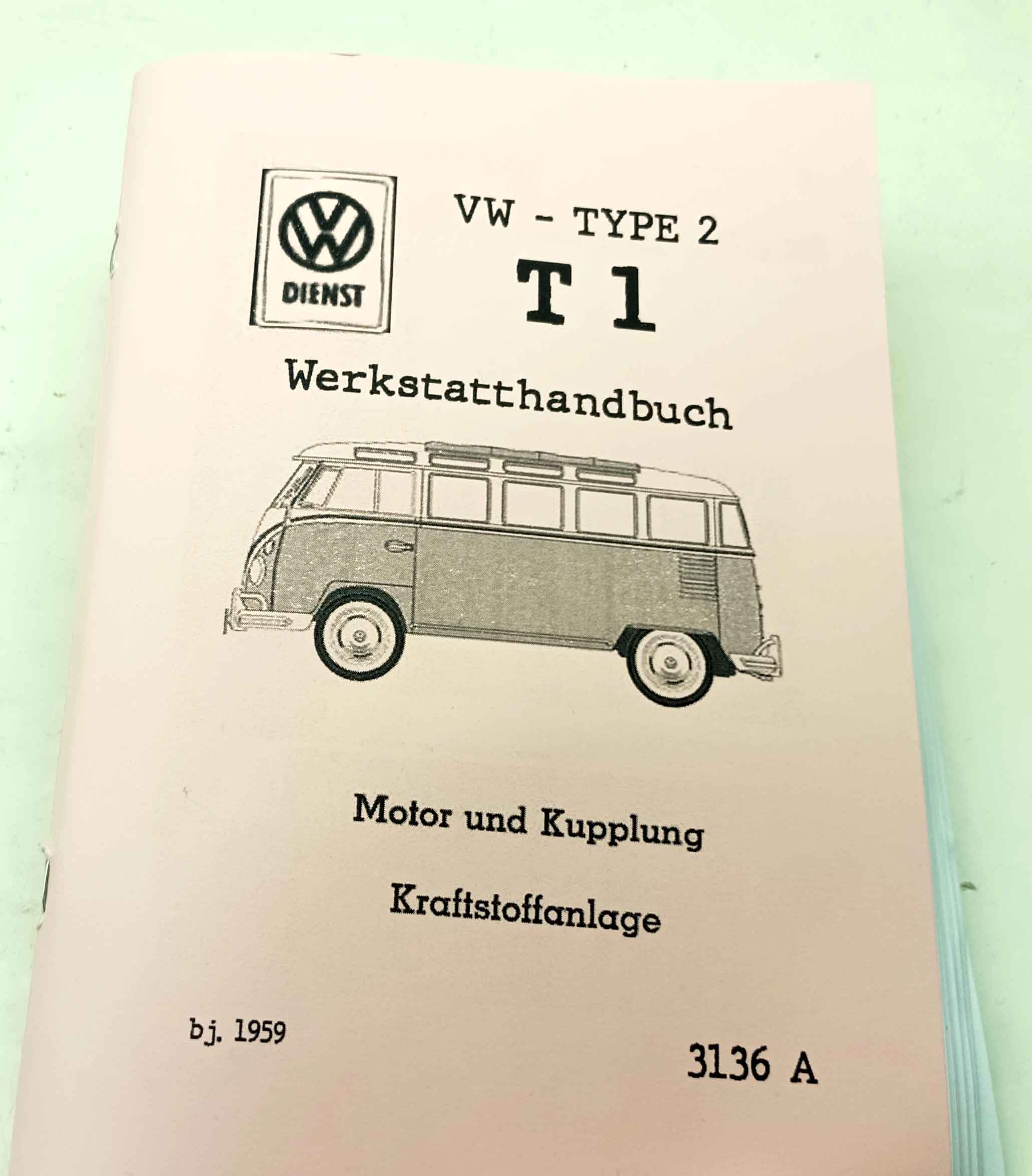 Volkswagen typ 2 - T1 busik - Opravářský manuál pro motor a karburátor reprint