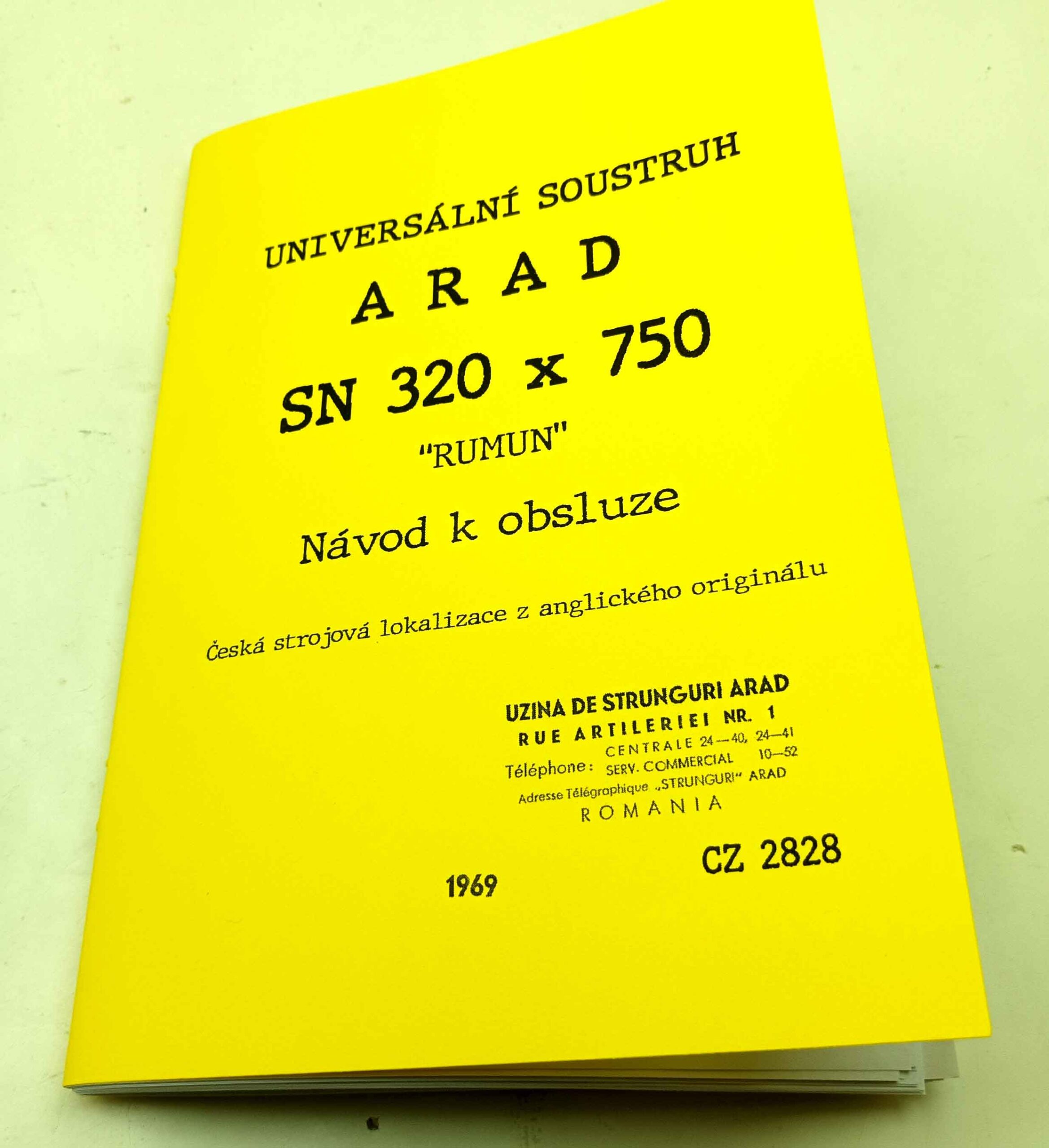 Soustruh Arad SN-320x750 - Rumun- Návod k obsluze český překlad reprint.