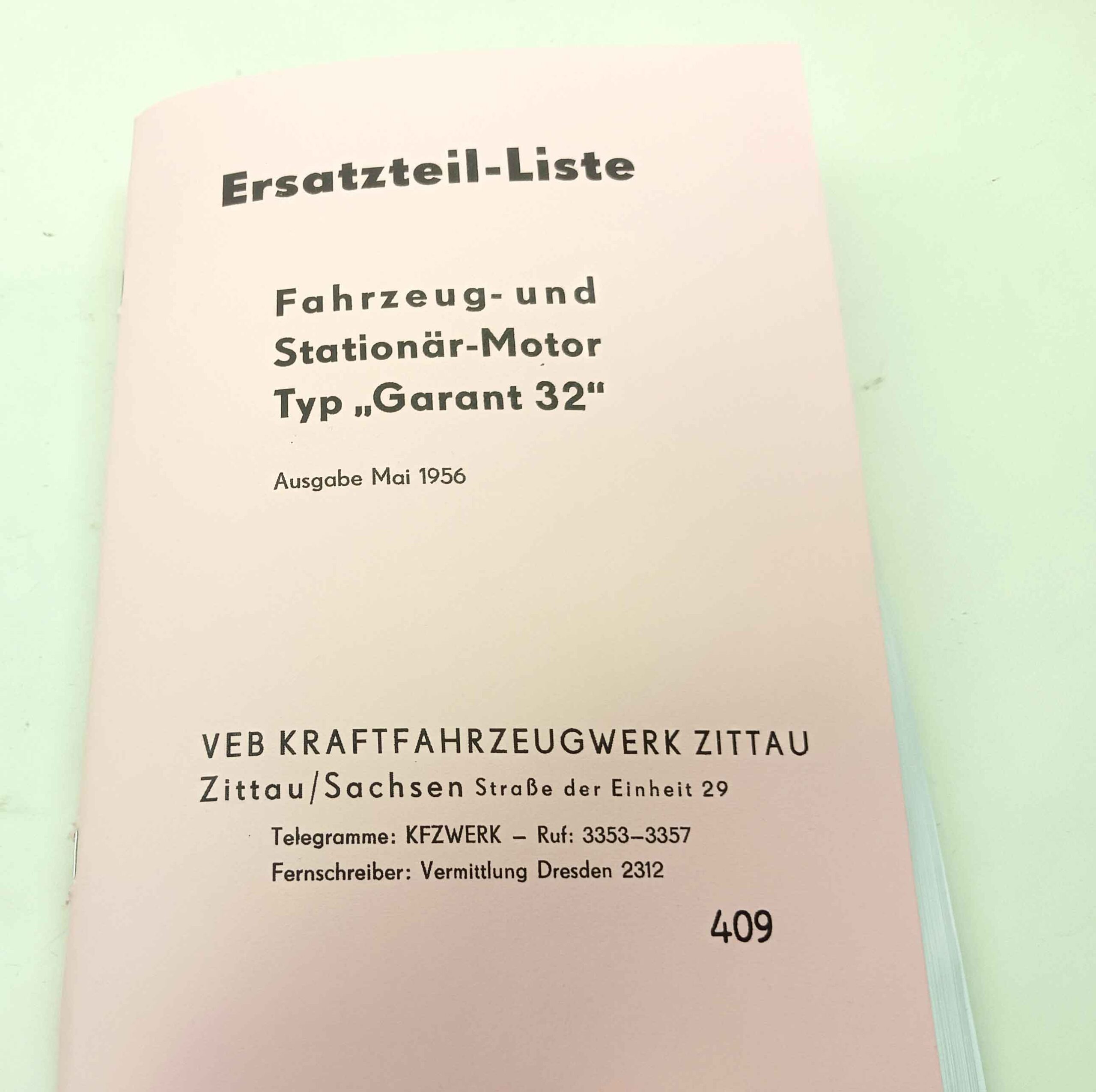 Garant 32 - Fahrzeug- umd Stationär Motor Ersatzteil-liste reprint. - Image 7