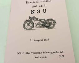 NSU 201 ZDB Ersatzteile katalog 1.vydání 1935 reprint