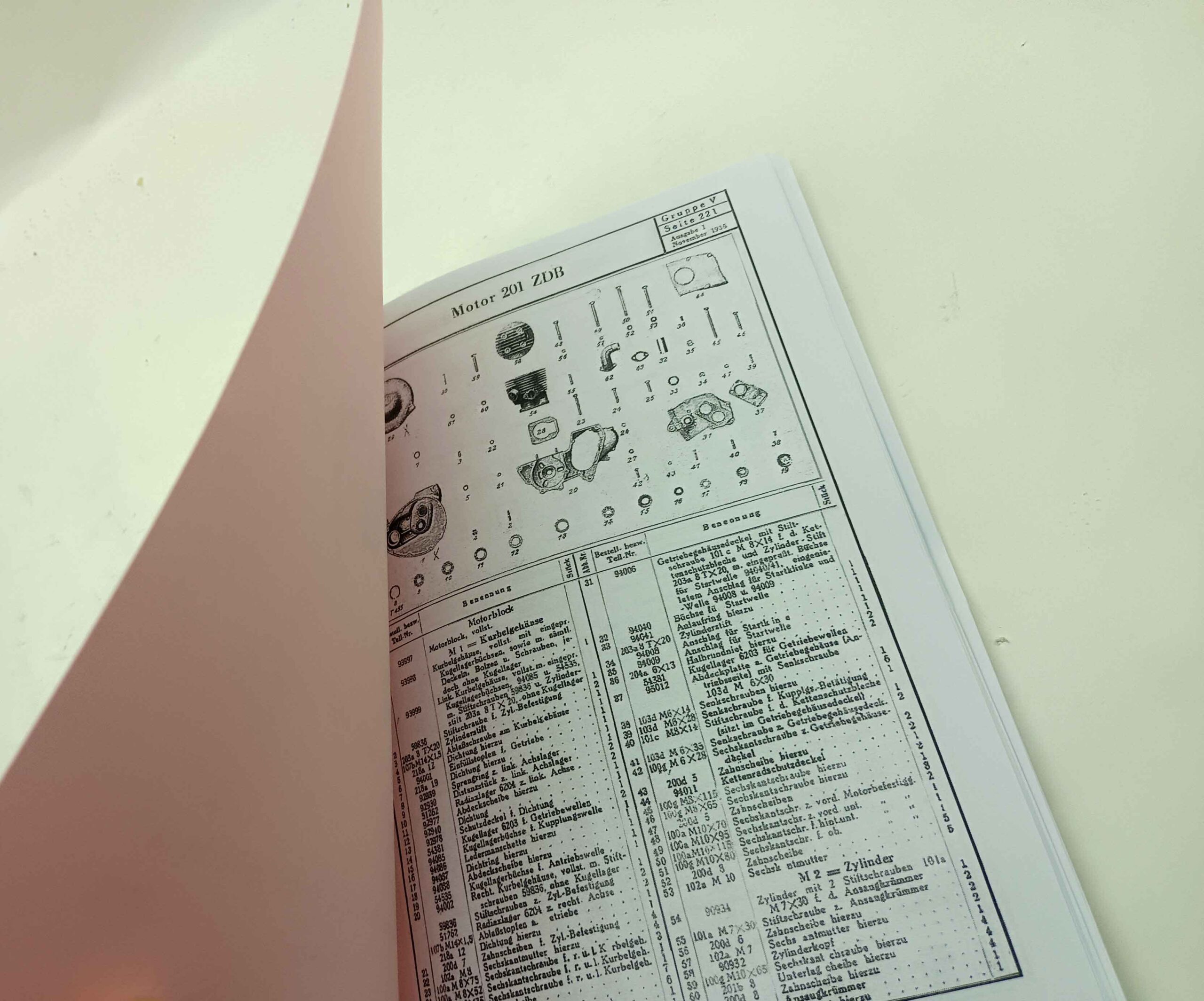 NSU 201 ZDB Ersatzteile katalog 1.vydání 1935 reprint - Image 4