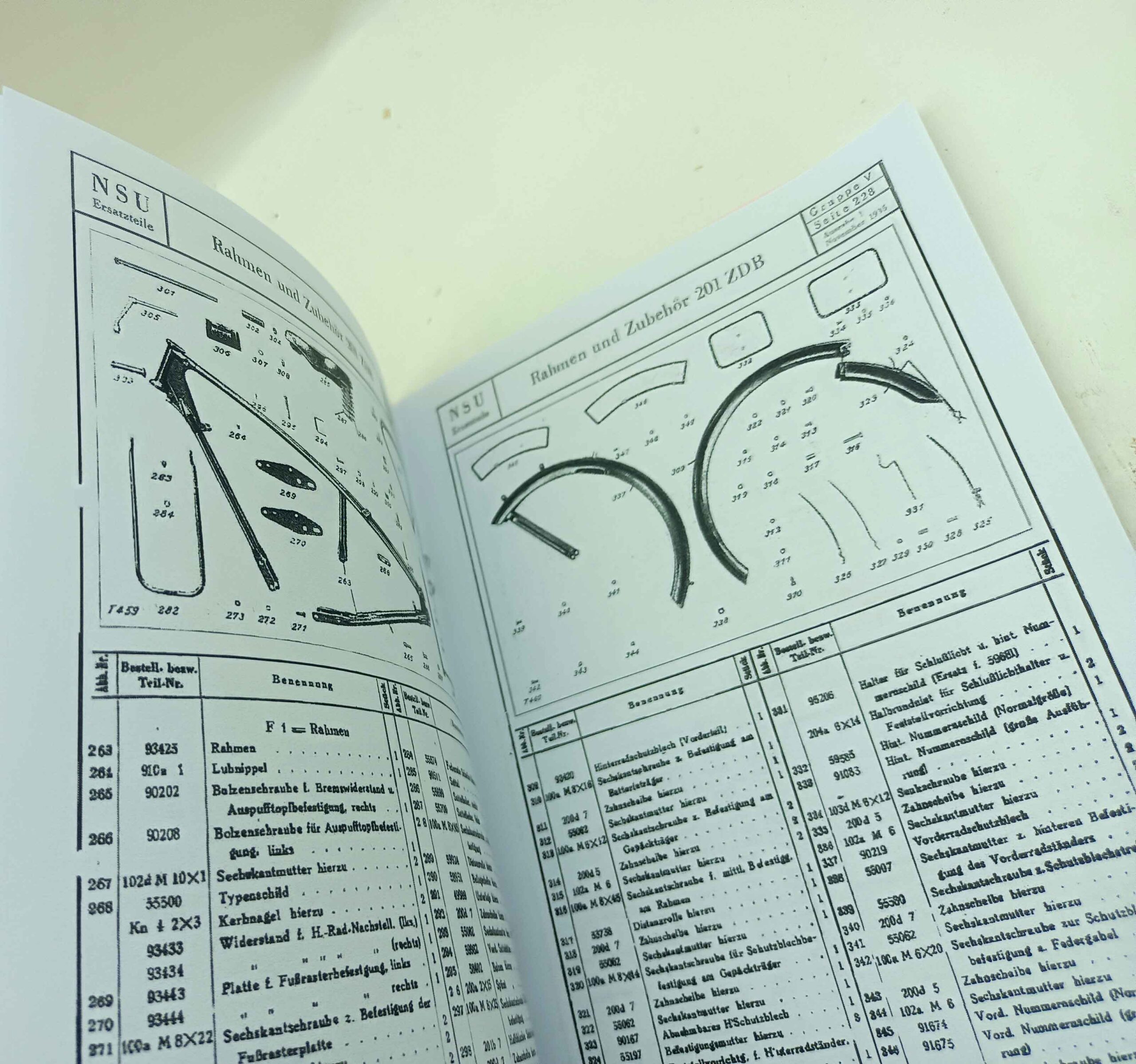 NSU 201 ZDB Ersatzteile katalog 1.vydání 1935 reprint - Image 3