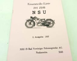 NSU 201 ZDB Ersatzteile katalog 2.vydání 1937 reprint.