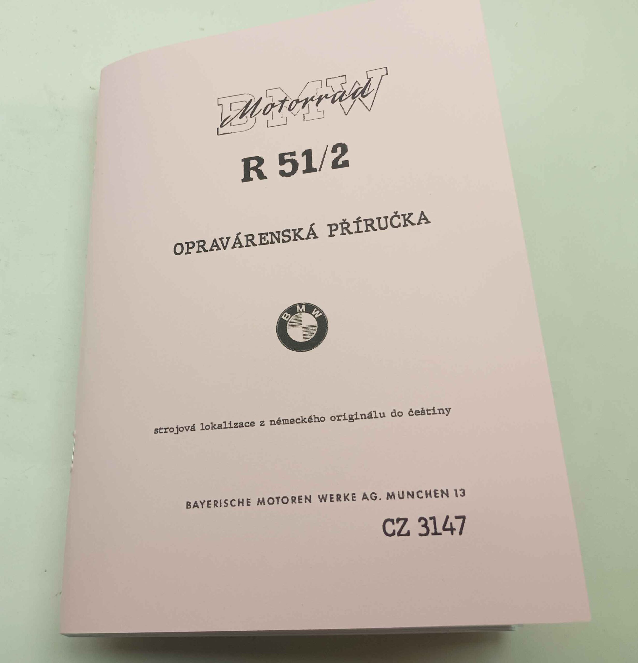 BMW Motocykl R51/2 - Dílenská příručka reprint.